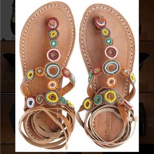 Laidback London Conroy beaded sandals